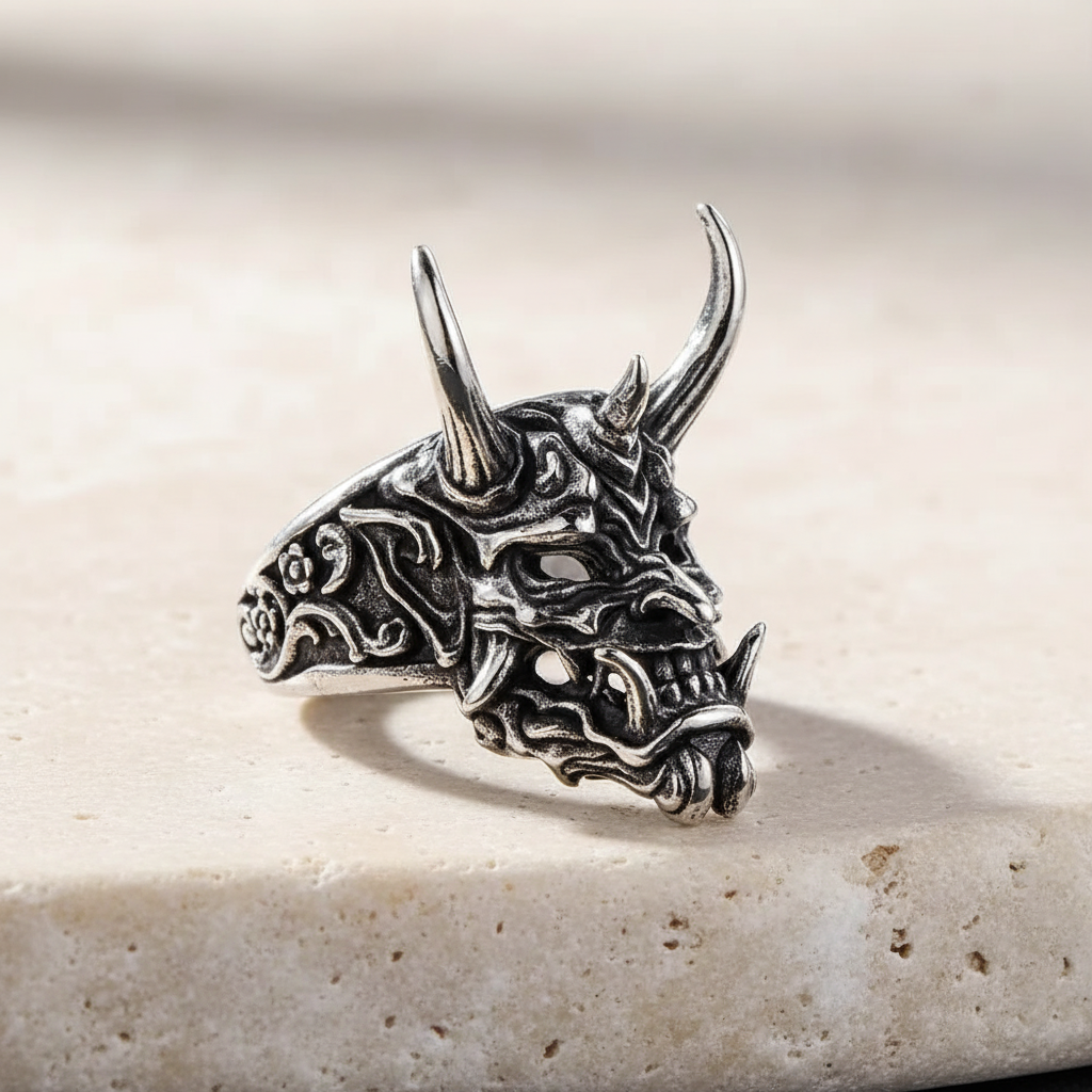 Gothic Demon Mask Ring