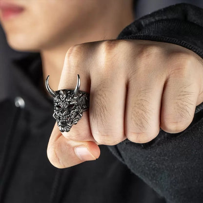Gothic Demon Mask Ring