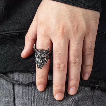 Gothic Demon Mask Ring