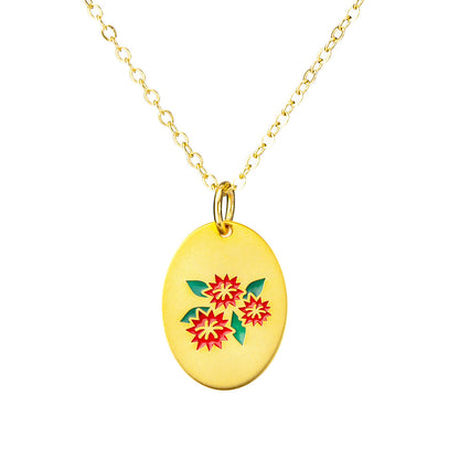 Dainty Birth Flower Necklace with Name