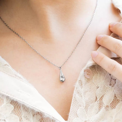 Teardrop Initial Letter Urn Necklace