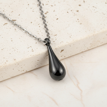 Teardrop Initial Letter Urn Necklace