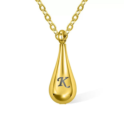 Teardrop Initial Letter Urn Necklace