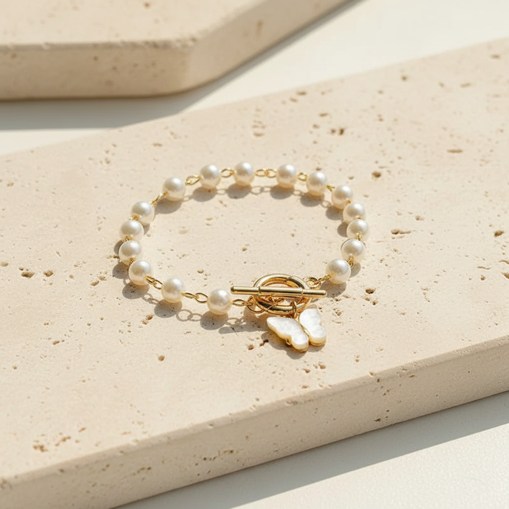 Shell Butterfly Golden Bracelet