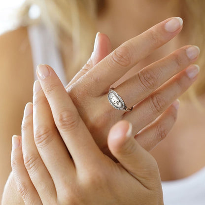 Personalized Birth Flower Hummingbird Ring