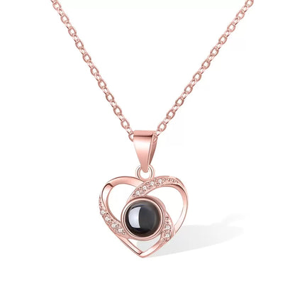 Custom Heart Spin Projection Necklace