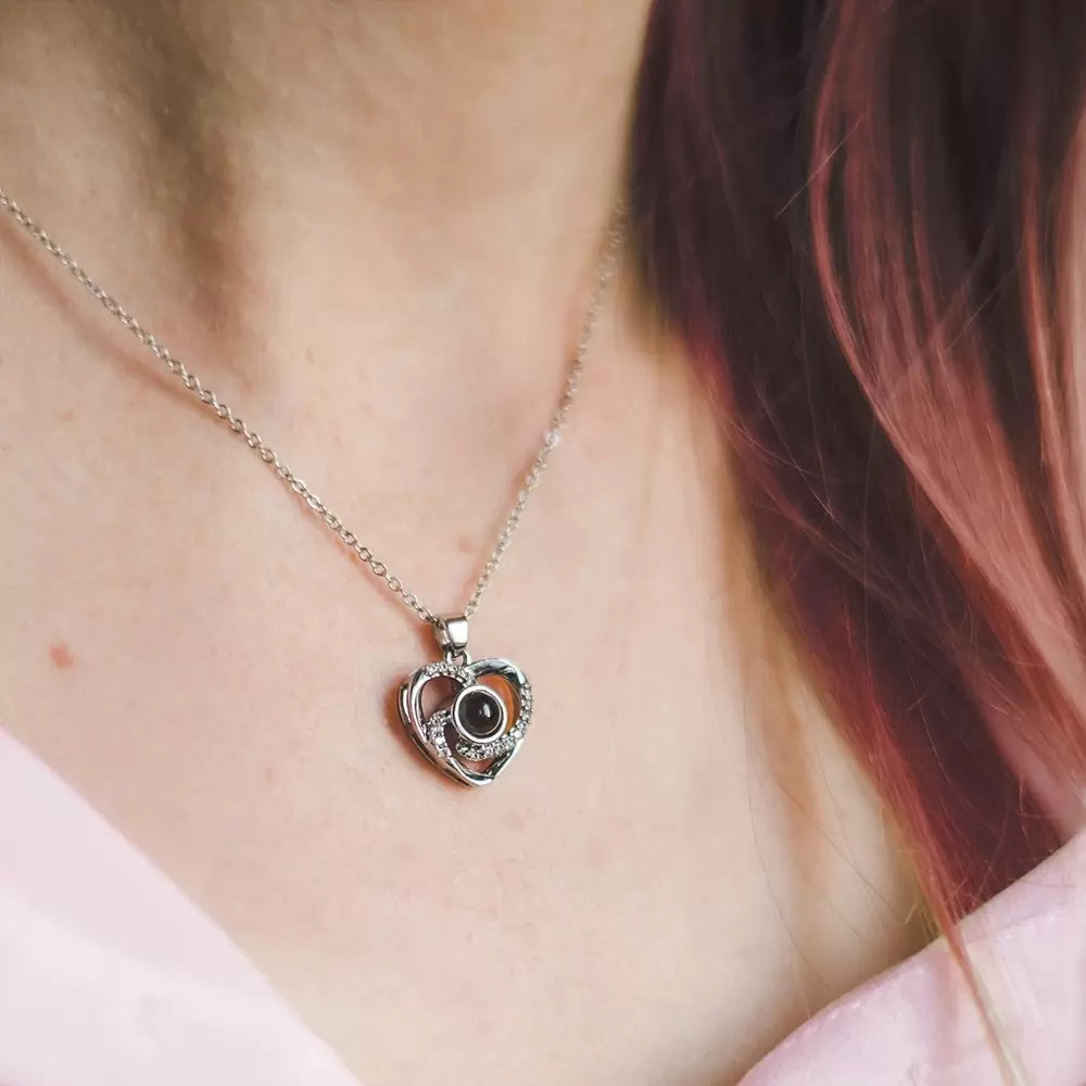 Custom Heart Spin Projection Necklace