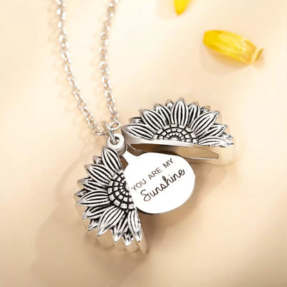 Personalized Sunflower Photo Locket Necklace