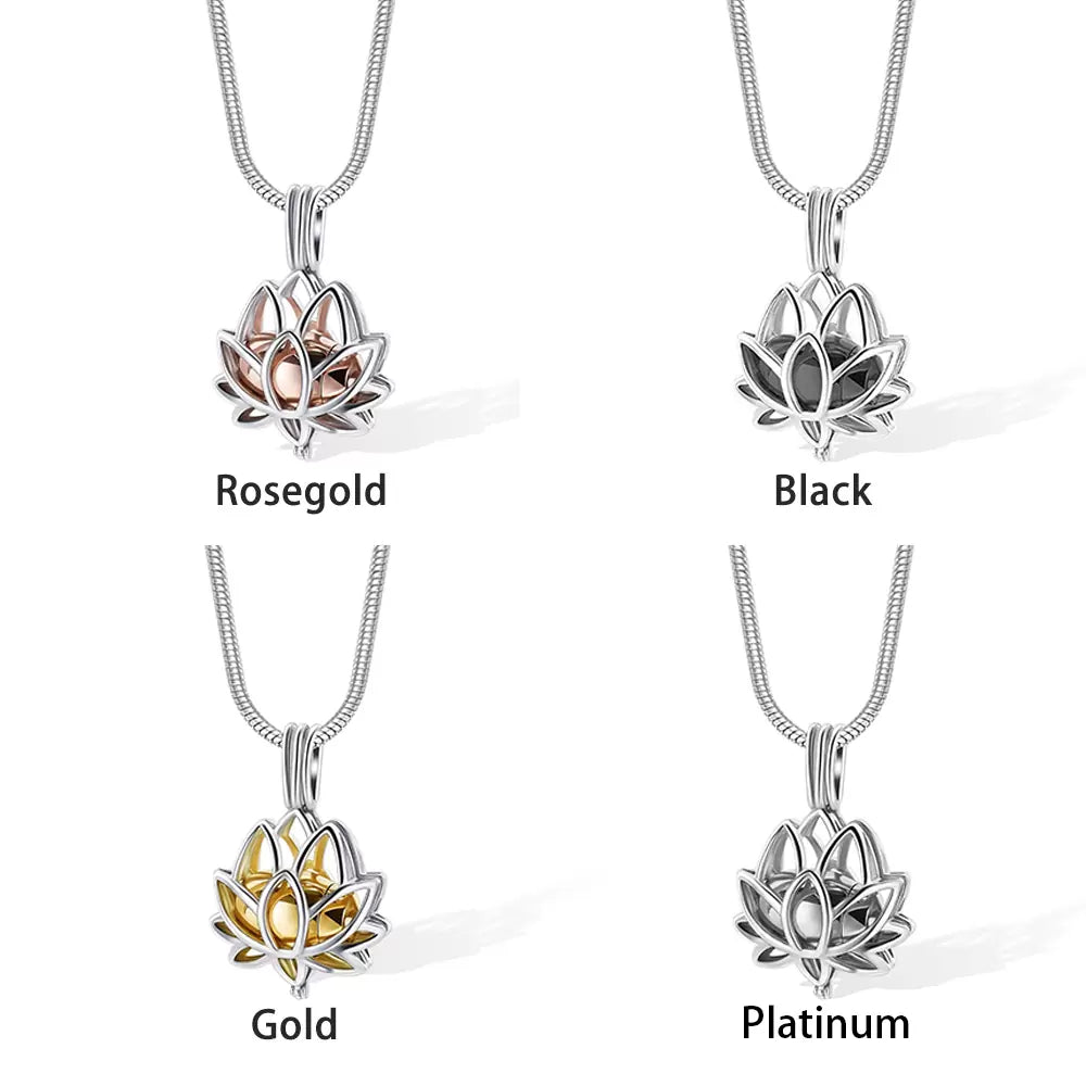 Engraved Lotus Urn Necklace