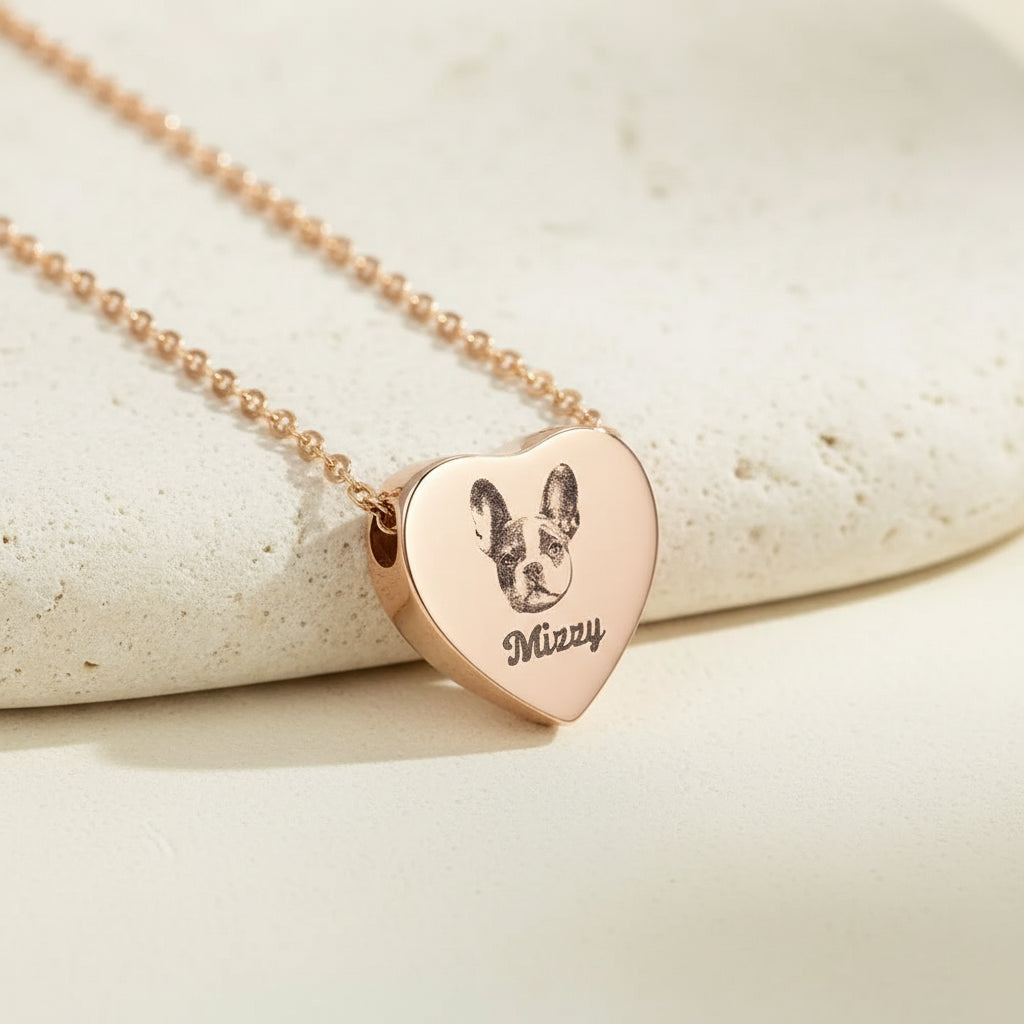 Heart Pet Portrait Urn Necklace