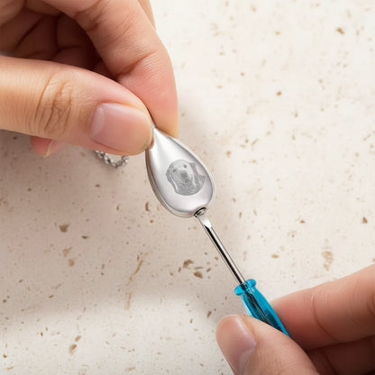 Teardrop Pet Portrait Urn Necklace