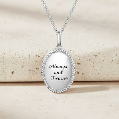 Personalized Oval Photo Locket Necklace