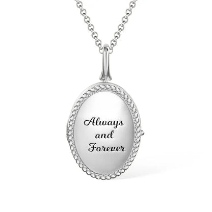 Personalized Oval Photo Locket Necklace