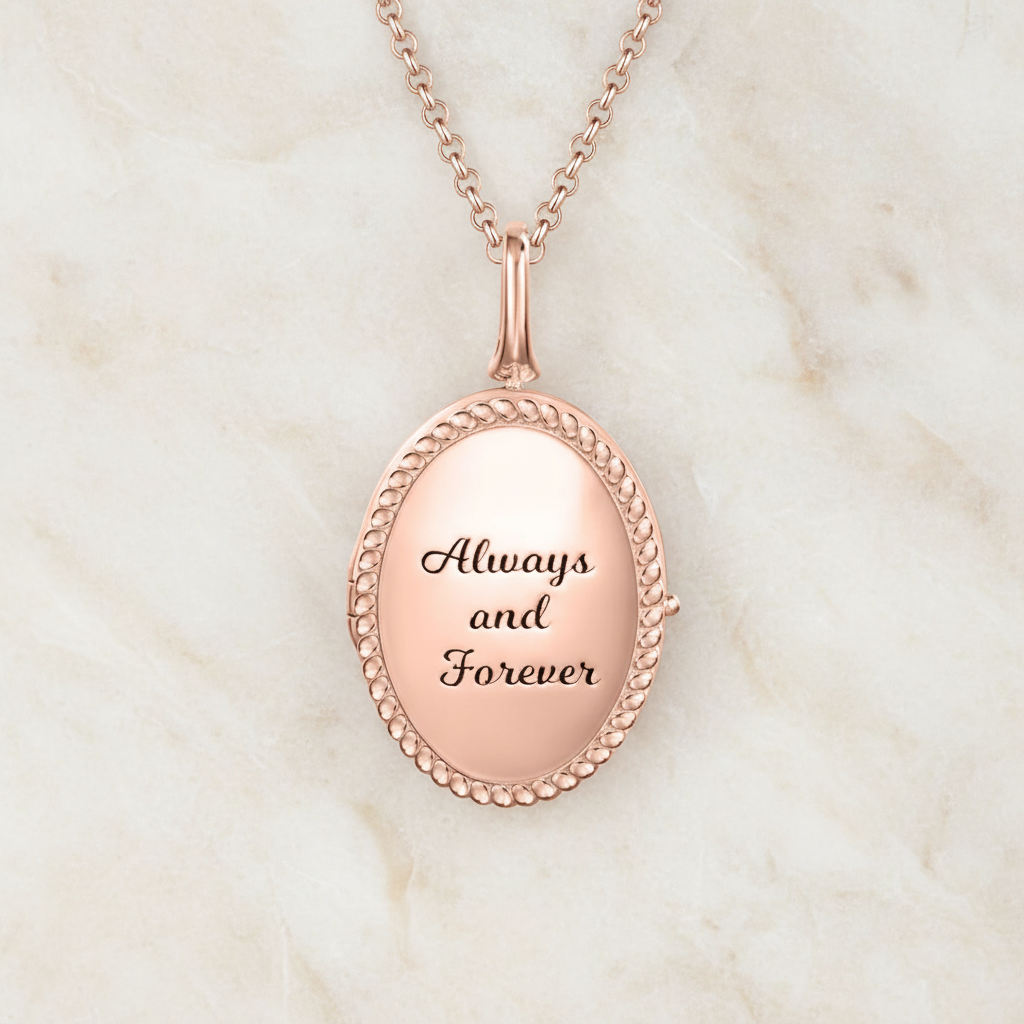 Personalized Oval Photo Locket Necklace