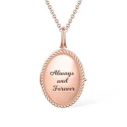 Personalized Oval Photo Locket Necklace