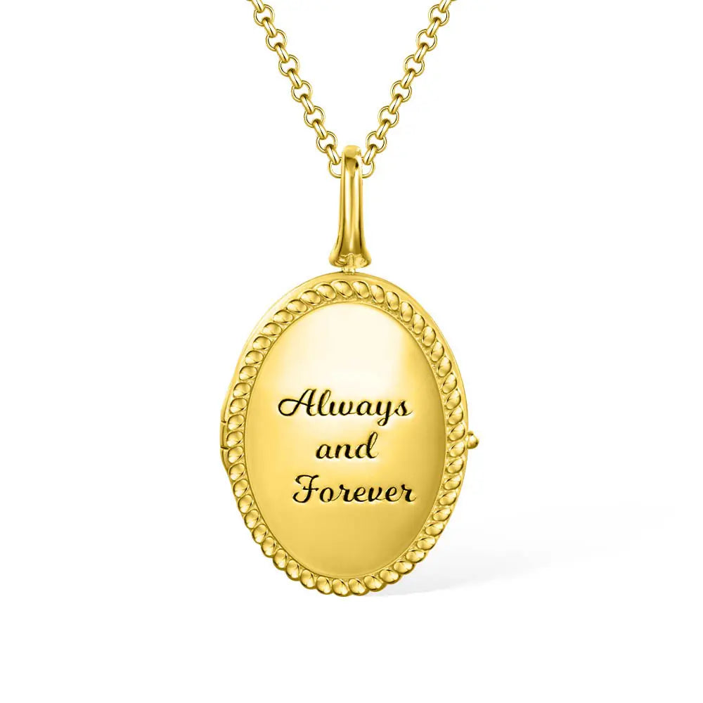 Personalized Oval Photo Locket Necklace