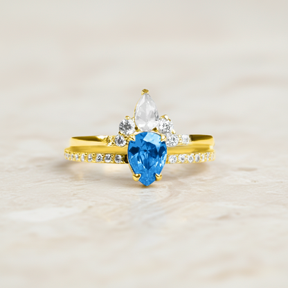 Custom Double Birthstones Stacked Rings