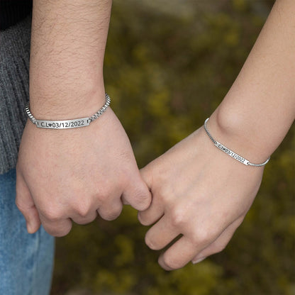 Custom Couple Engraved Bracelets