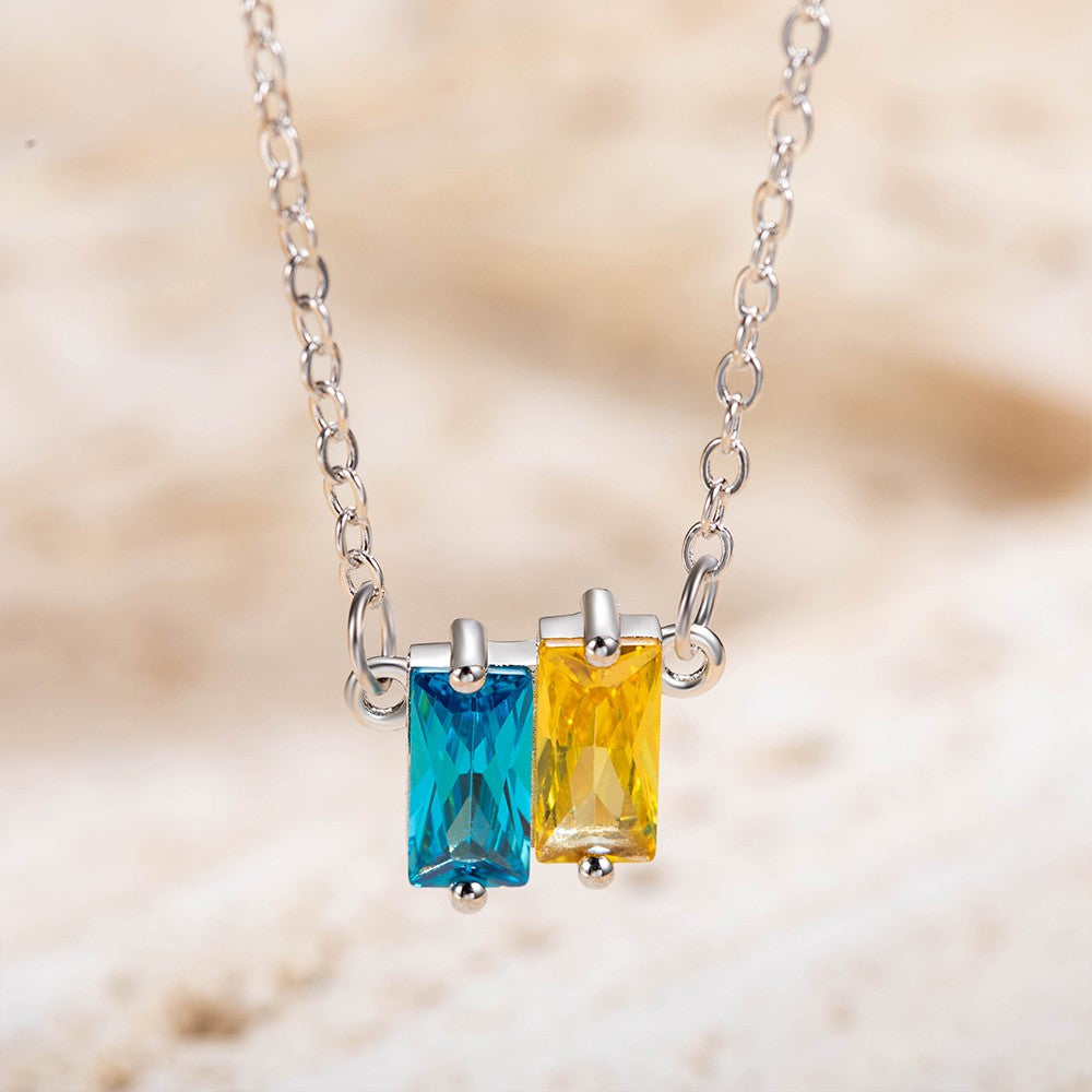 Dainty Combined Birthstone Necklace