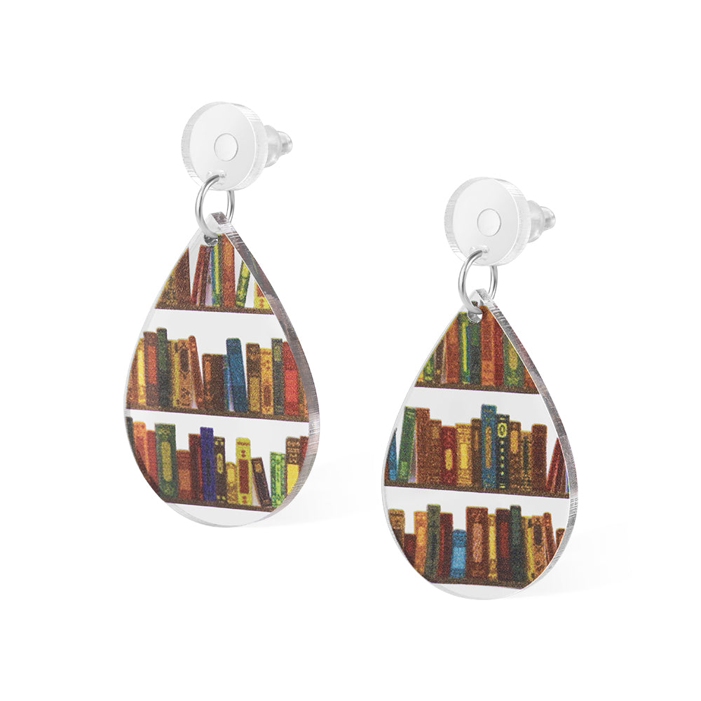 Bookish Acrylic Dangle Earrings