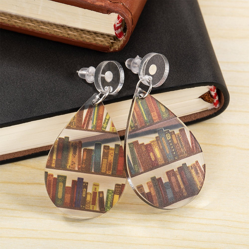 Bookish Acrylic Dangle Earrings