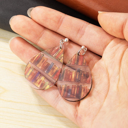 Bookish Acrylic Dangle Earrings