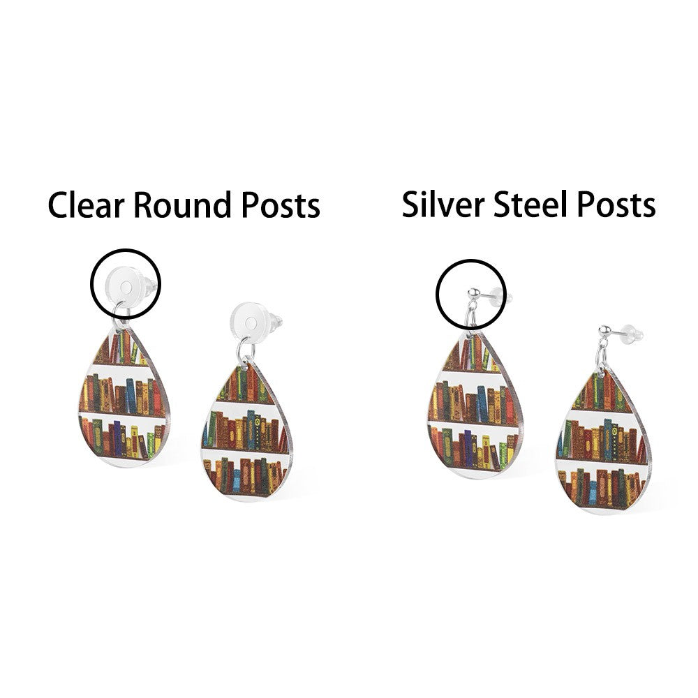 Bookish Acrylic Dangle Earrings