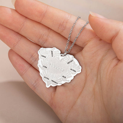 Combined Baby Hands Engraved Necklace