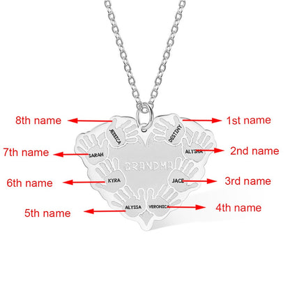 Combined Baby Hands Engraved Necklace