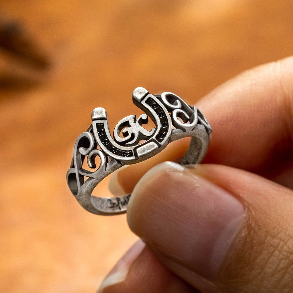 Custom Initial Engraved Horseshoe Ring