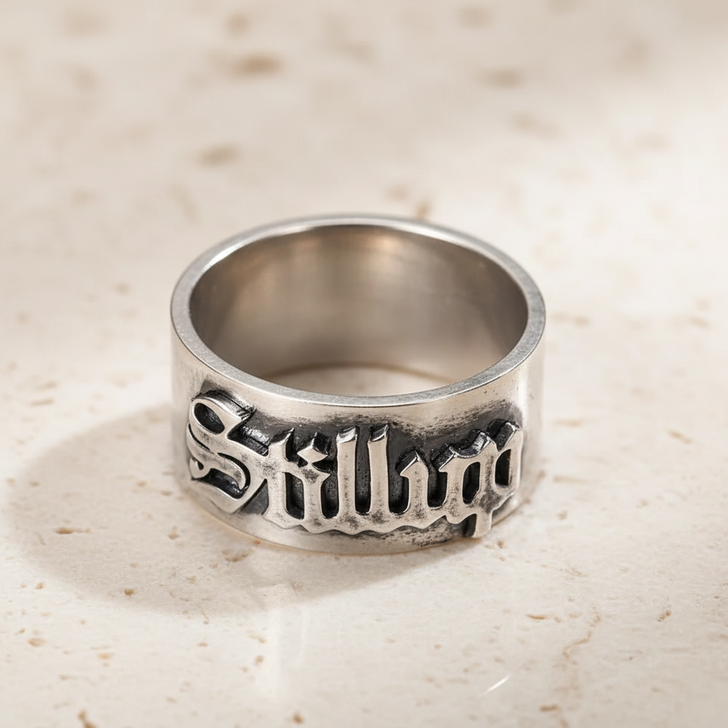Personalized Old English Name Ring
