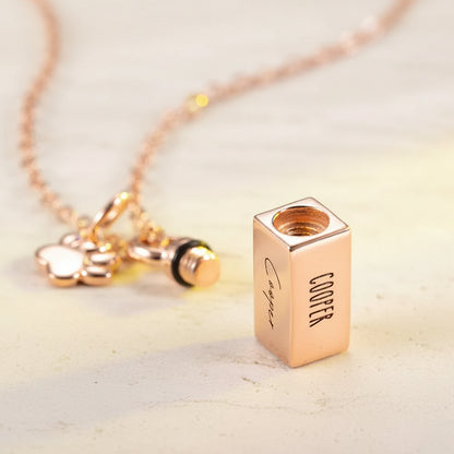 Engraved Mini Charm Urn Necklace
