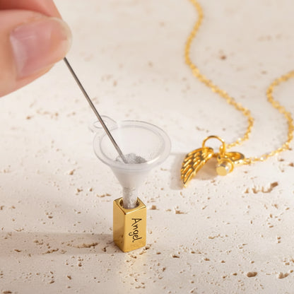 Engraved Mini Charm Urn Necklace