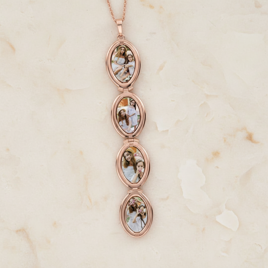 Custom Four Photos Locket Necklace