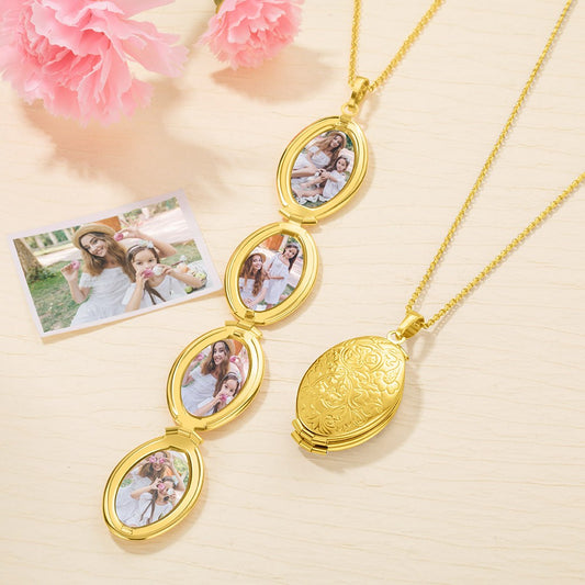 Custom Four Photos Locket Necklace