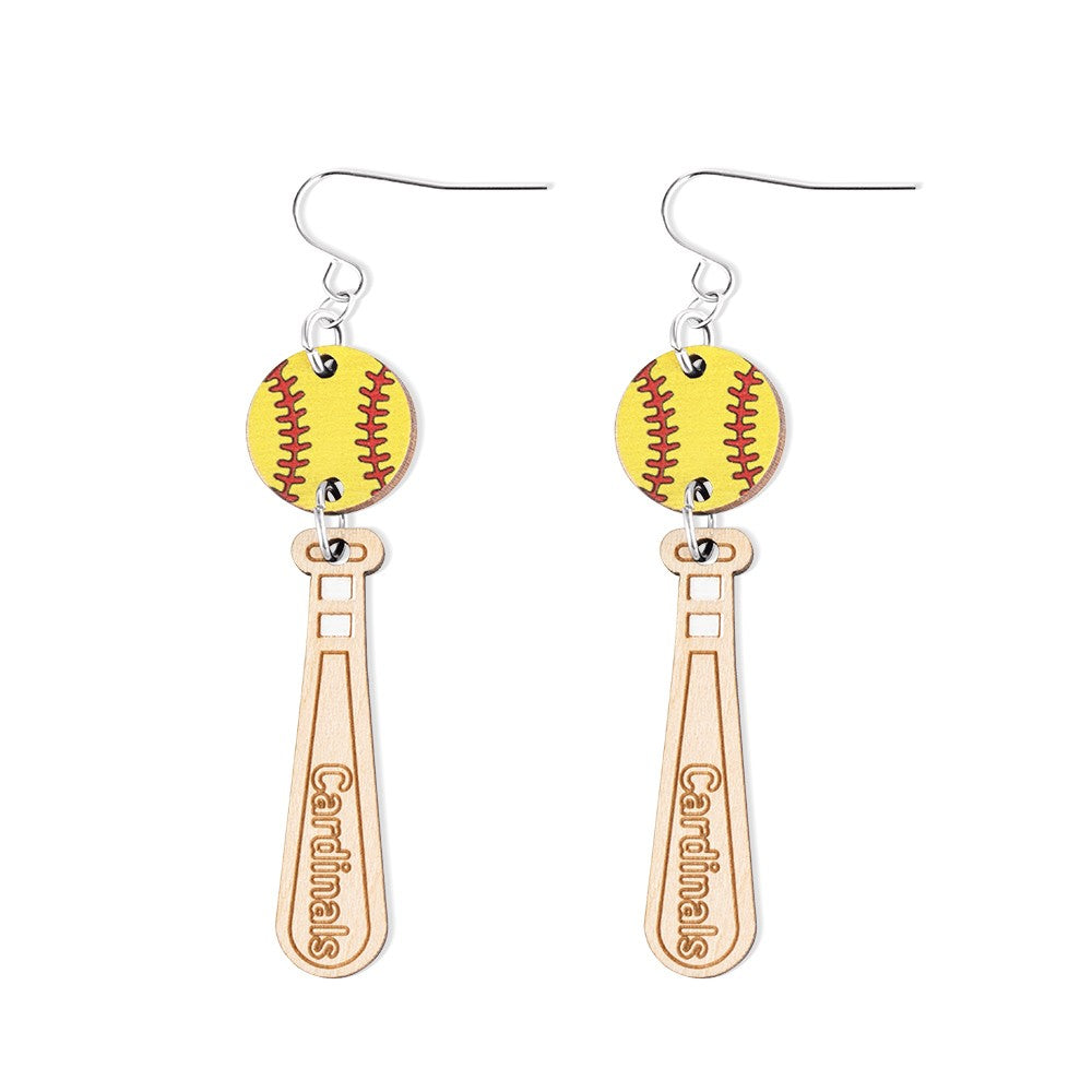 Personalized Name Baseball Earrings