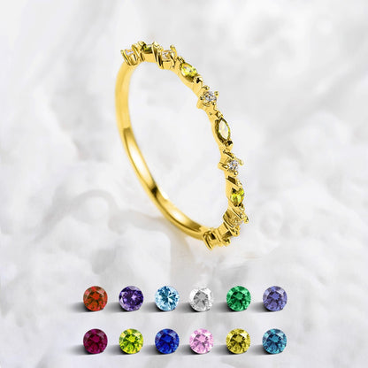 Custom Birthstone Marquise Ring