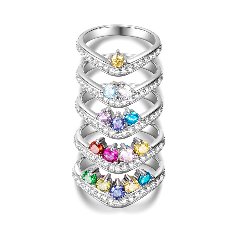 Custom Combined Birthstones Ring