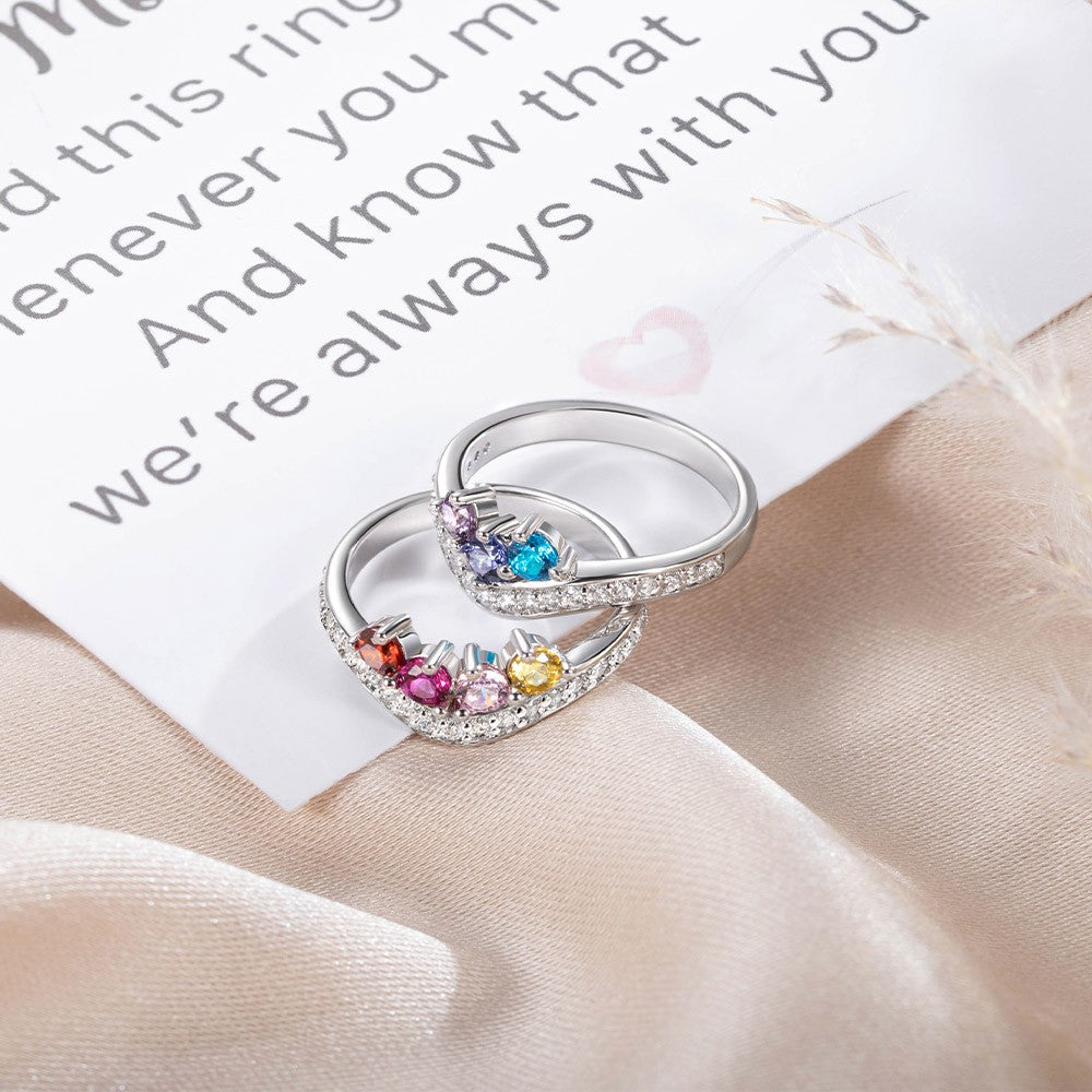 Custom Combined Birthstones Ring