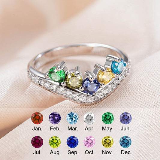 Custom Combined Birthstones Ring