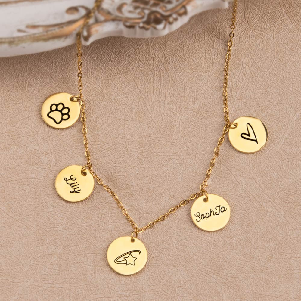 Custom Engraved Charm Necklace