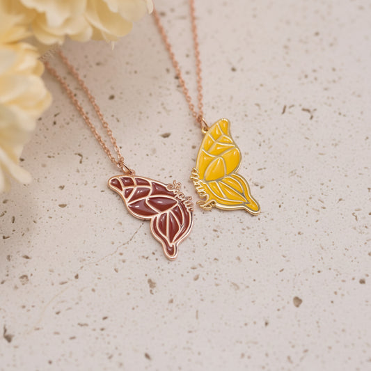 Custom Name Birth Butterfly Necklace