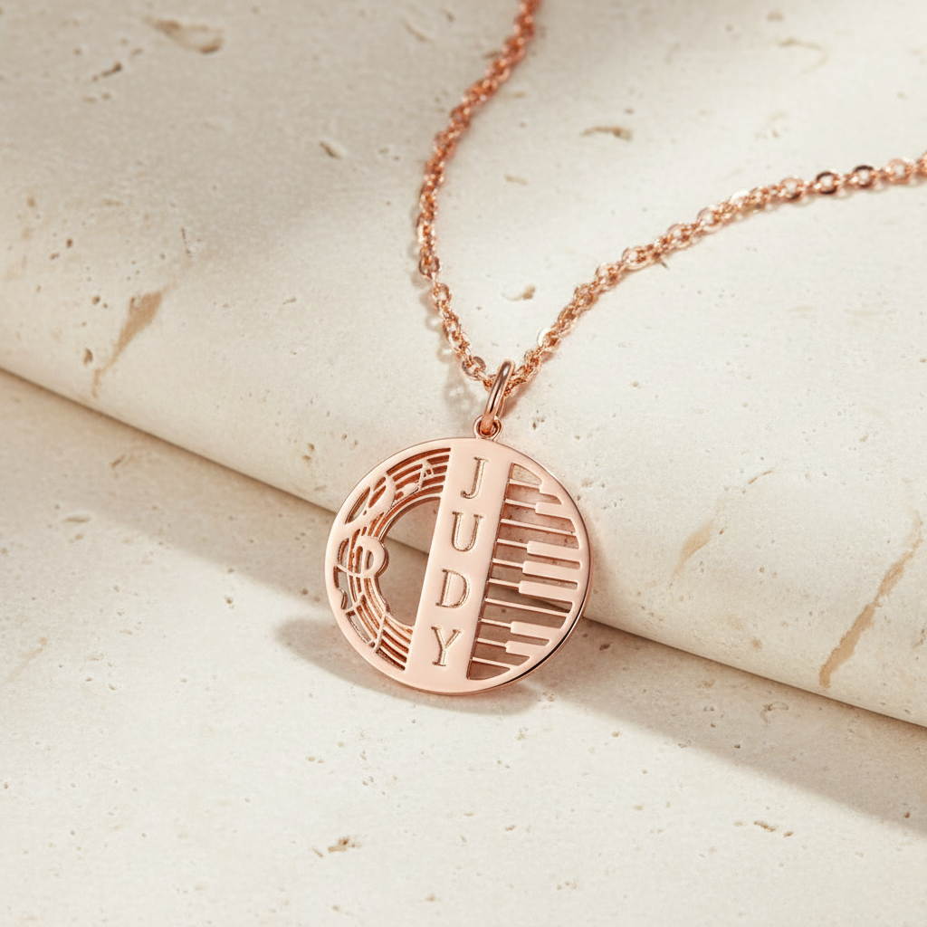 Custom Piano Name Necklace