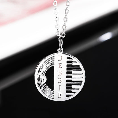 Custom Piano Name Necklace