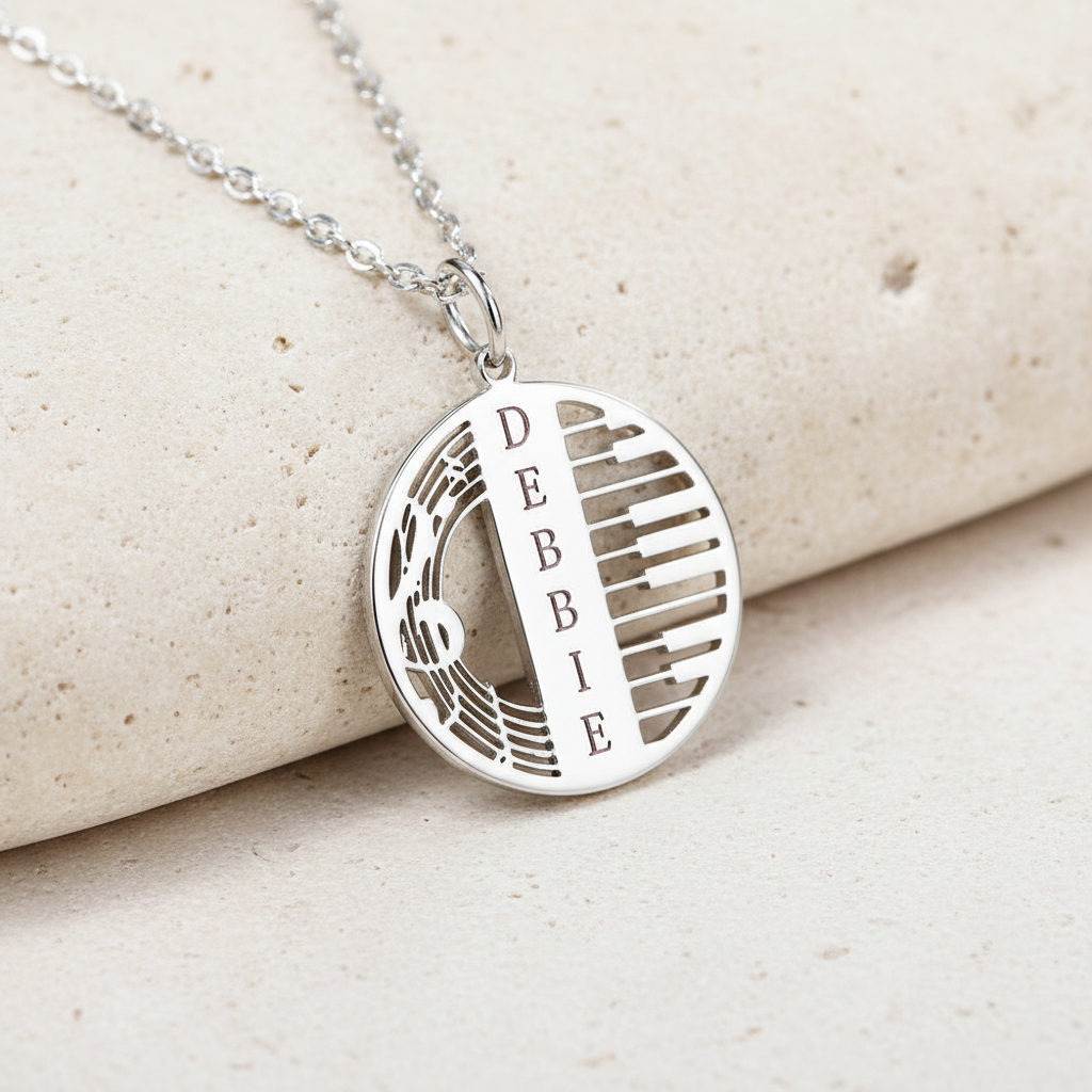 Custom Piano Name Necklace