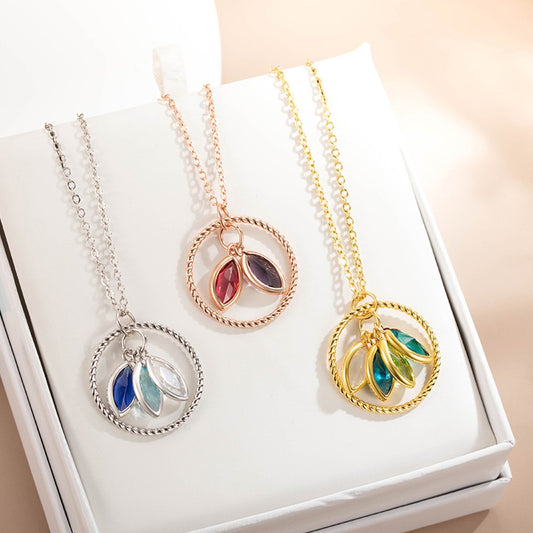 Custom Combined Birthstones Necklace