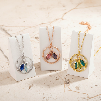 Custom Combined Birthstones Necklace