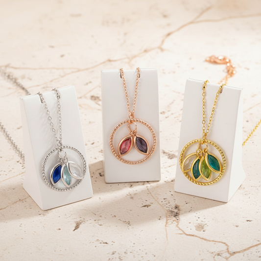 Custom Combined Birthstones Necklace
