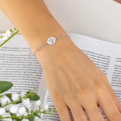 Custom Engraved Birth Flower & Name Bracelet