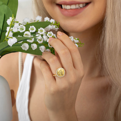 Combined Birth Flowers Sun Ring